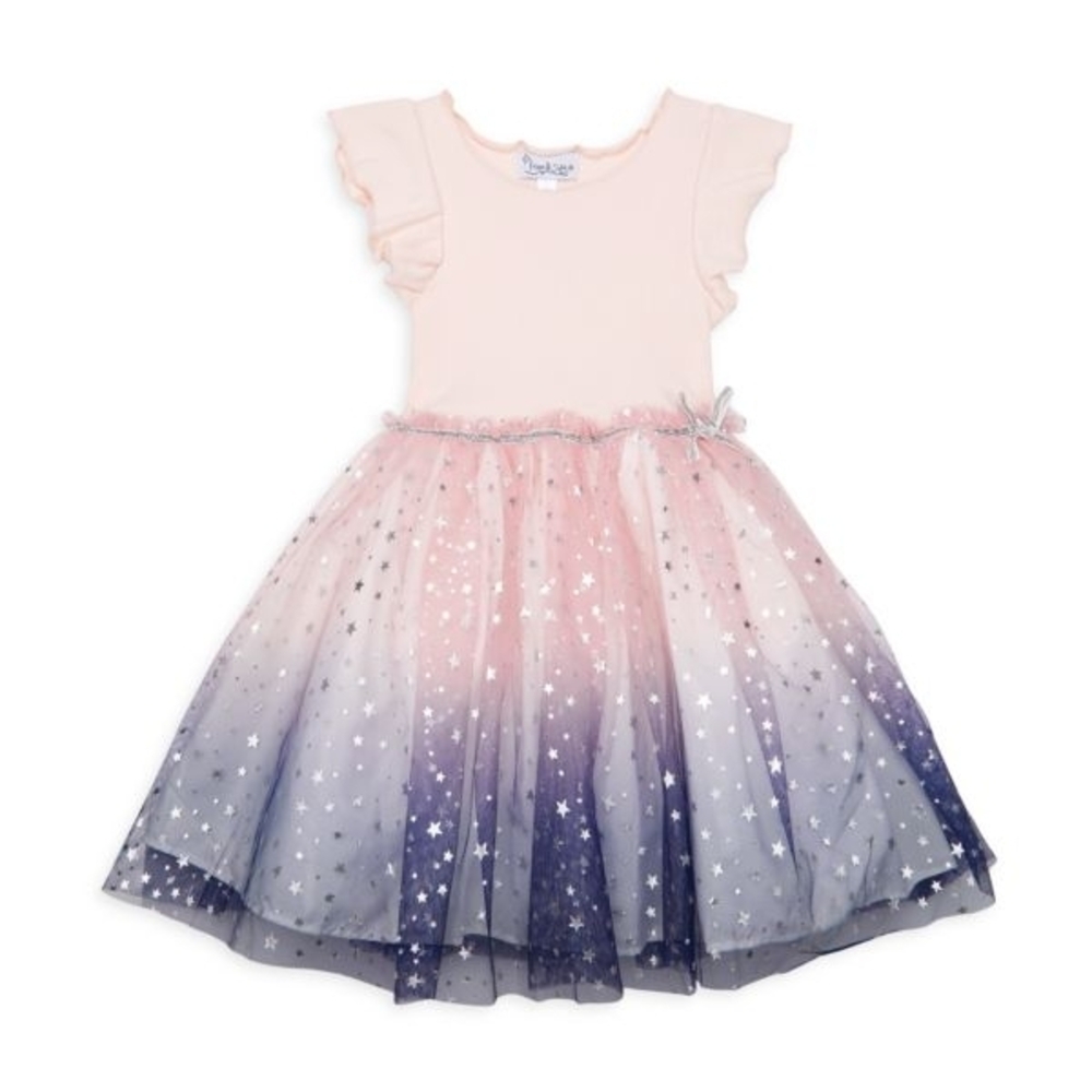 Pippa & Julie Pink and Purple Starry Kids Dress